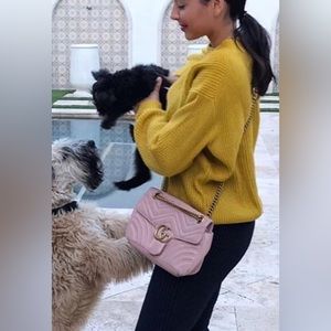 GG Marmont Shoulder Bag in Dusty Pink Leather